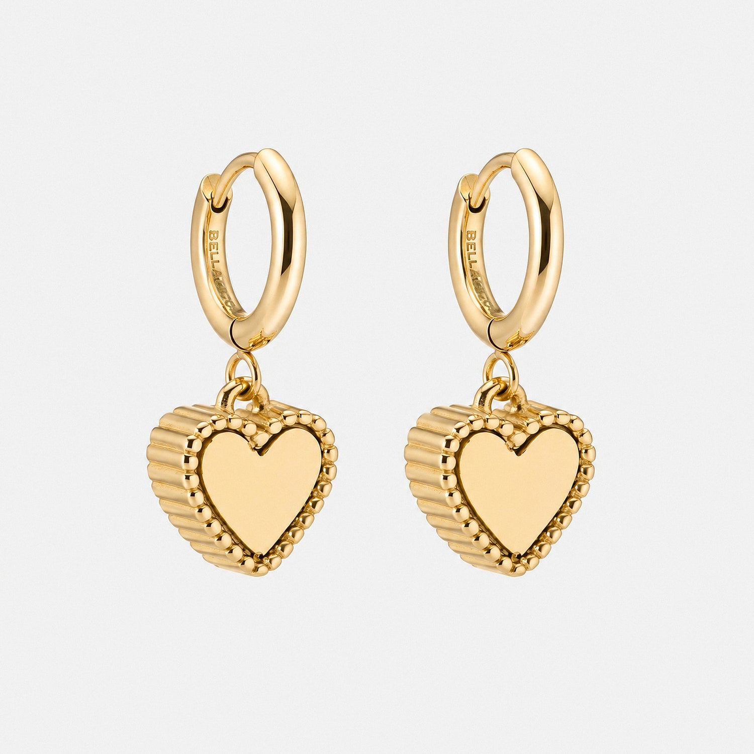 Heart Motif Earrings - Gold
