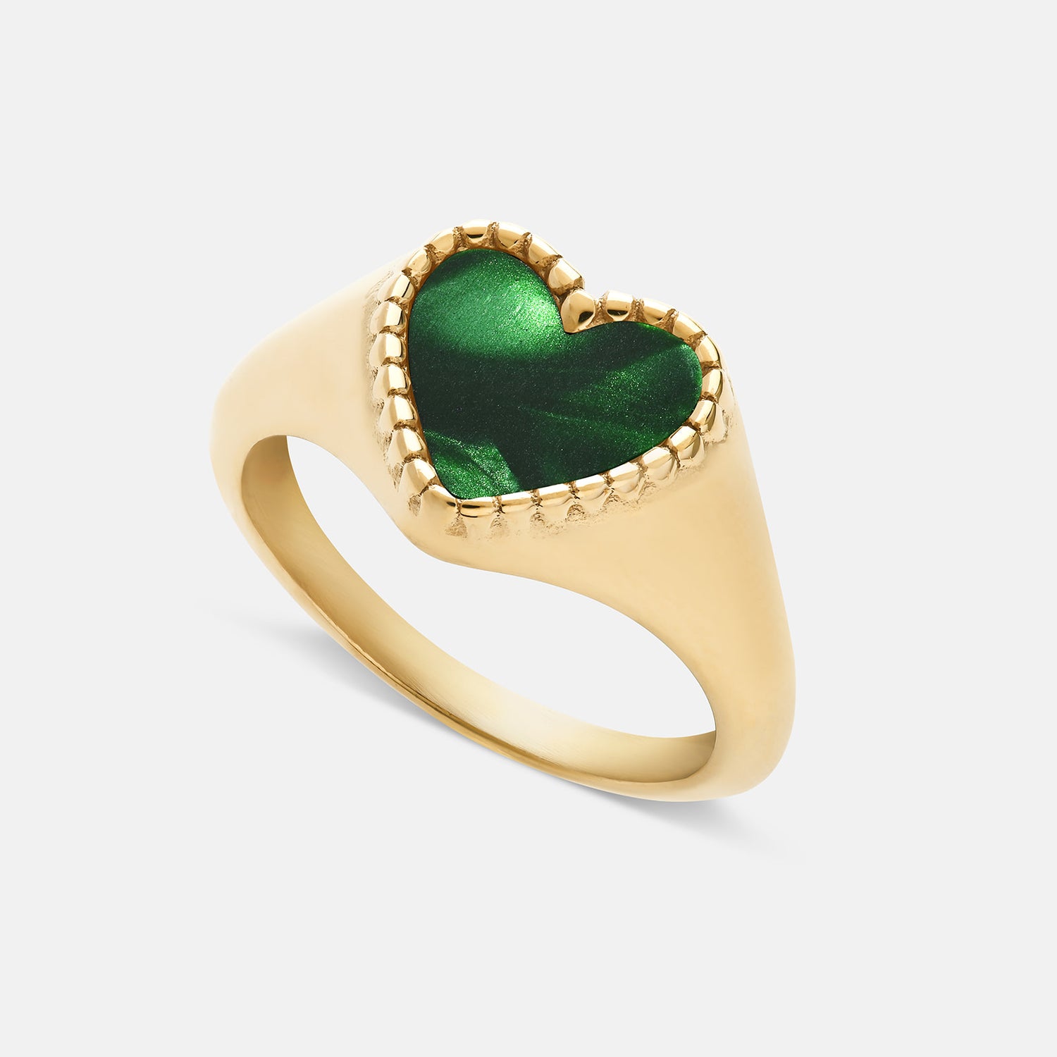 Heart Signet - Emerald Marble