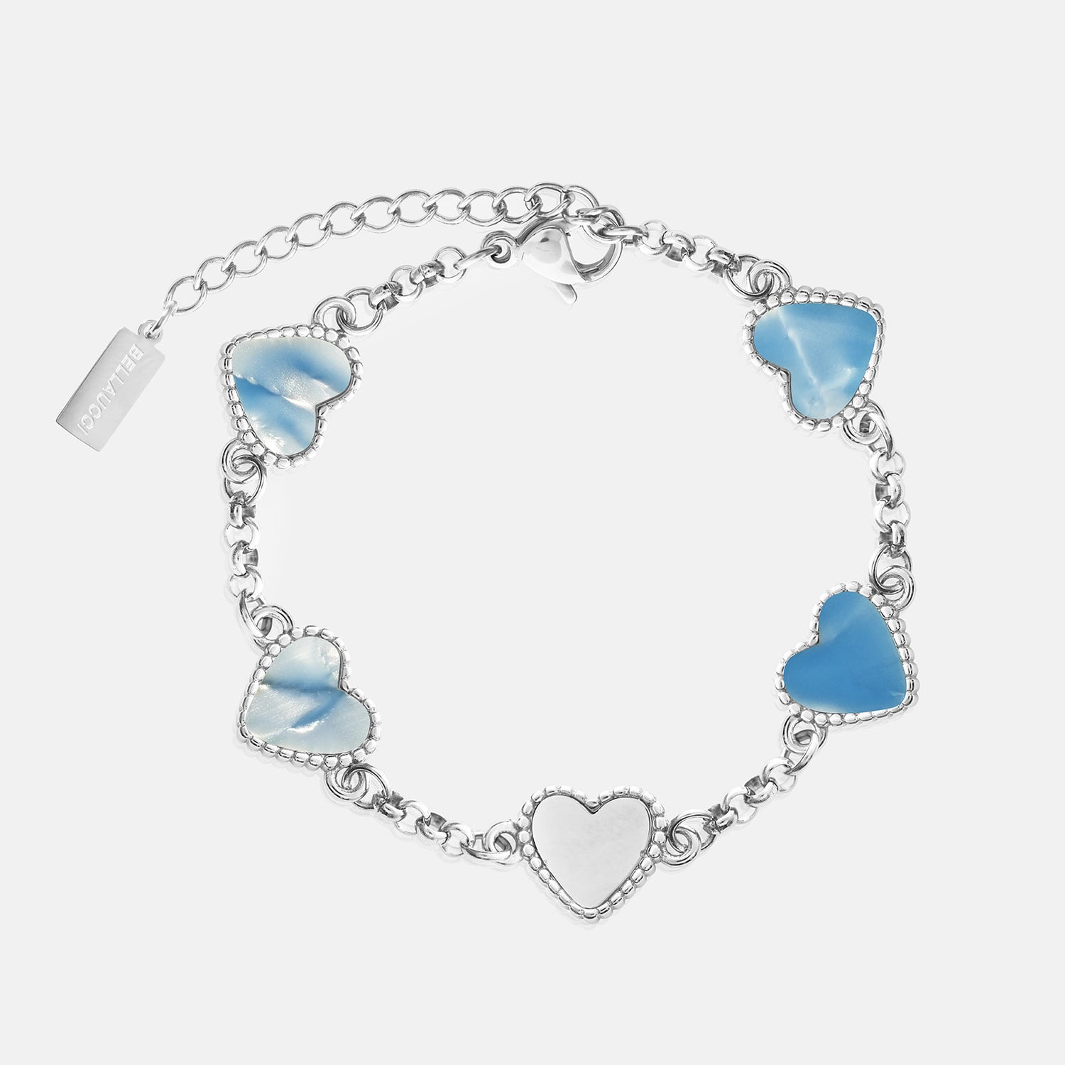 5 motif heart - blue marble