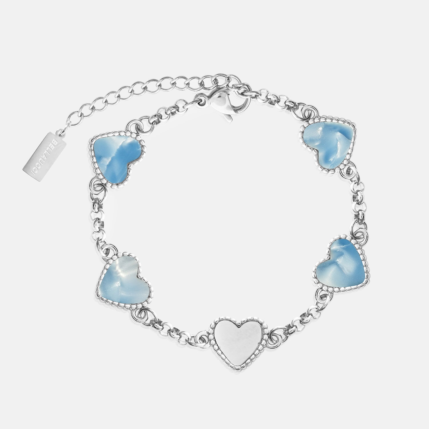 5 motif heart - blue marble