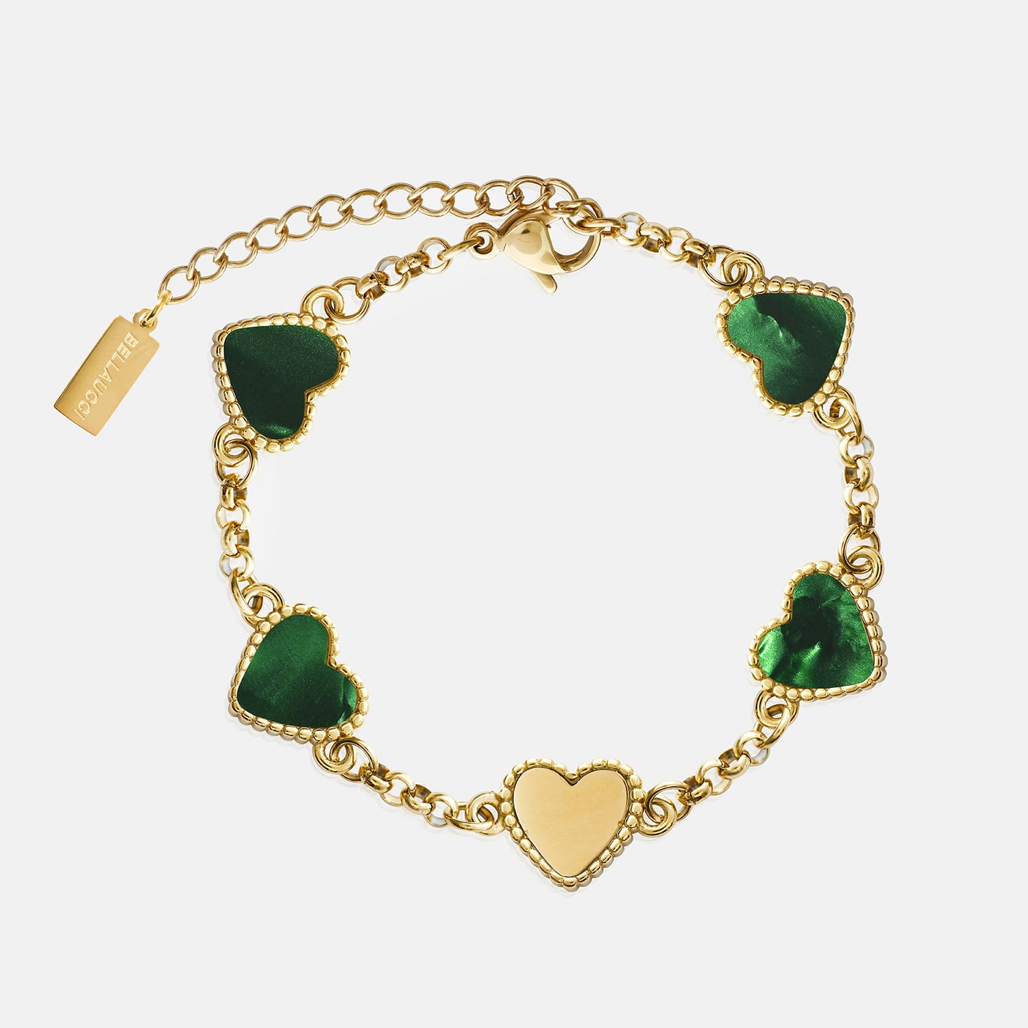 5 motif heart - Emerald Marble