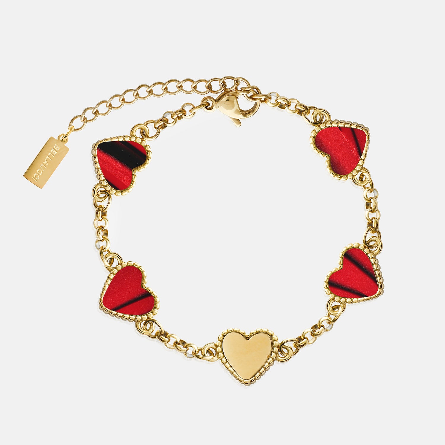 5 motif heart - Ruby Marble