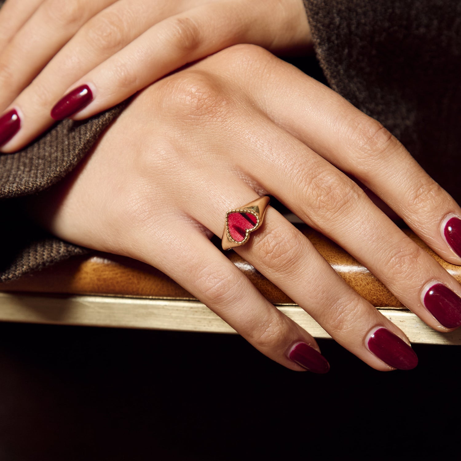 Heart Signet - Ruby Marble