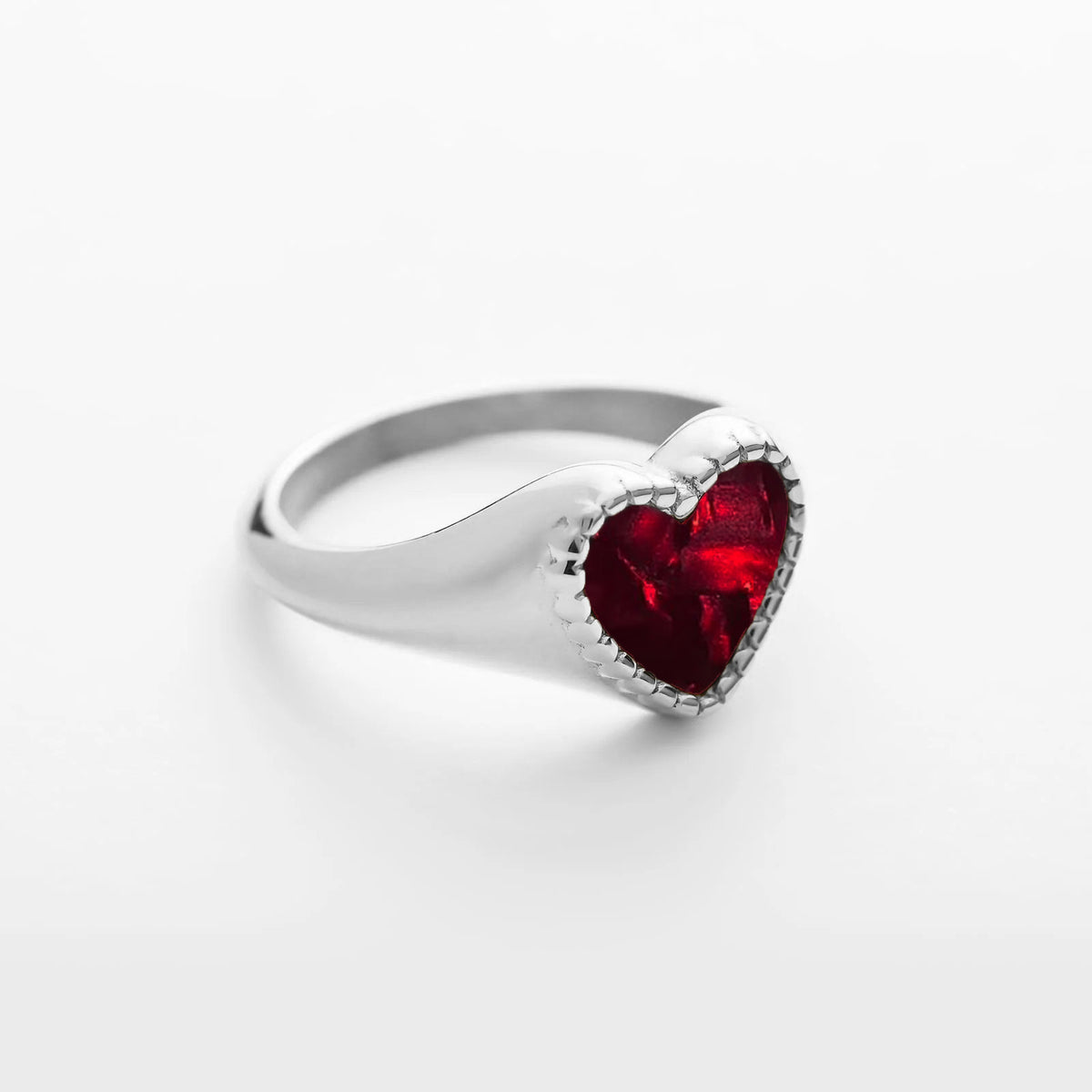 Heart Signet - Ruby Marble