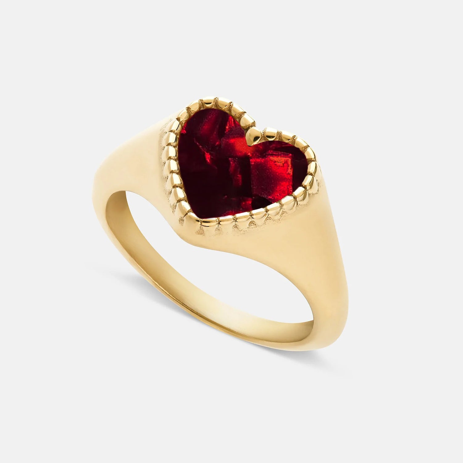 Heart Signet - Ruby Marble