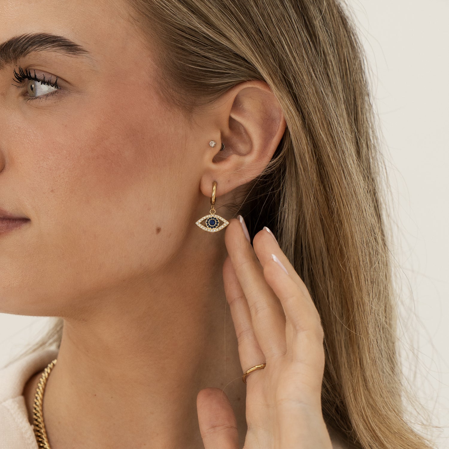Evil eye earrings